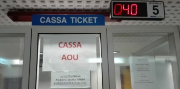 Cassa ticket, Aou, Cassa, ticket
