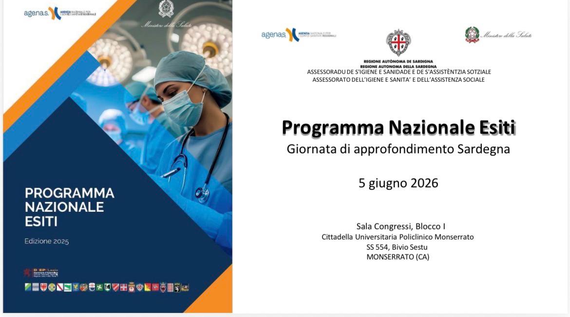 Programma Nazionale Esiti, il 5 giugno a Monserrato (CA) una giornata di confronto sulla qualità delle cure